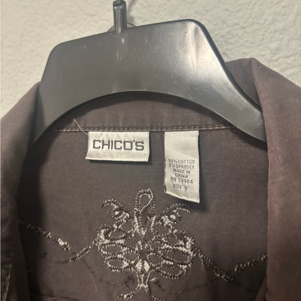 Chico's Dark Brown Jean Jacket Size:‎ 2 - Picture 3 of 7